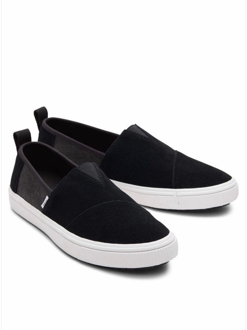 TOMS Alpargata Terrain Black Suede Canvas Shoes worn thrice, in original box